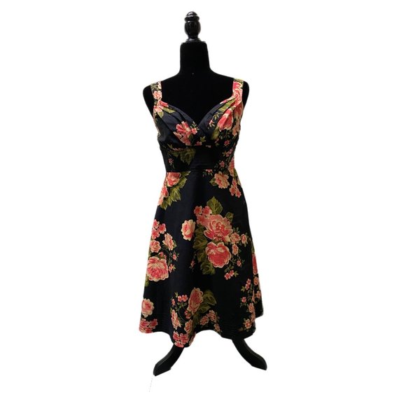 Dress Barn Women's Sleeveless Floral A-Line Dress, Size 8, Pre-owned - Picture 1 of 9